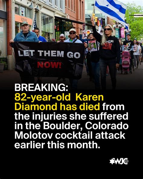 World Jewish Congress | Tragic news: 82-year-old Karen Diamond, a ...