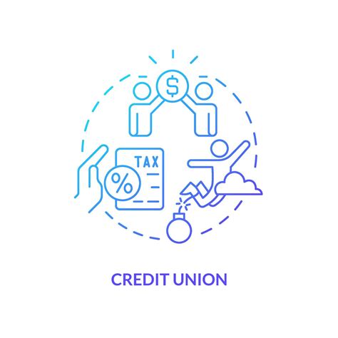 Credit union blue gradient concept icon. Nonprofit financial ...