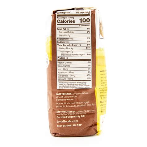 JOVIAL EINKORN 100% WHOLE WHEAT FLOUR - European Food Express