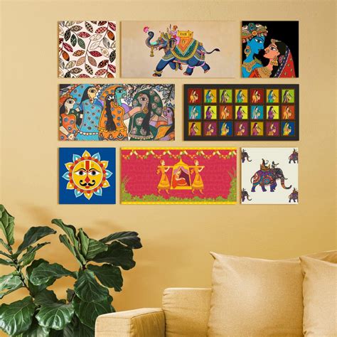 Madhubani Canvas Painting Frame - Vibrant Wall Decor – Khirki.in