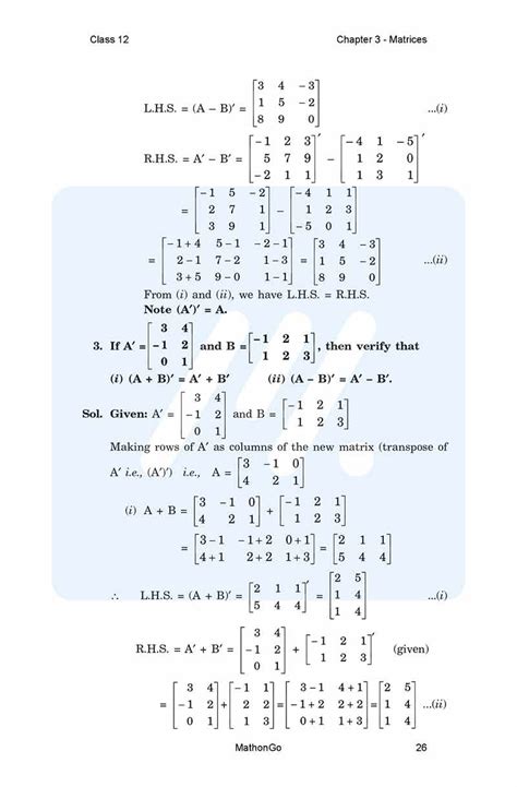 Image result for Matrices Class 12 NCERT PDF