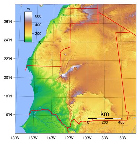 Large physical map of Mauritania | Mauritania | Africa | Mapsland | Maps of the World