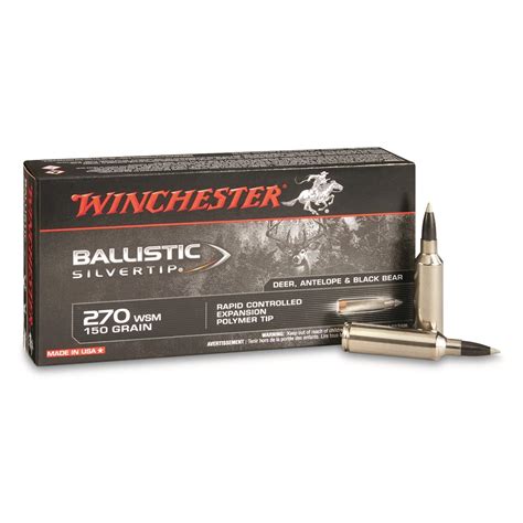 Winchester Supreme Ballistic Silvertip, .270 Winchester Short Magnum ...