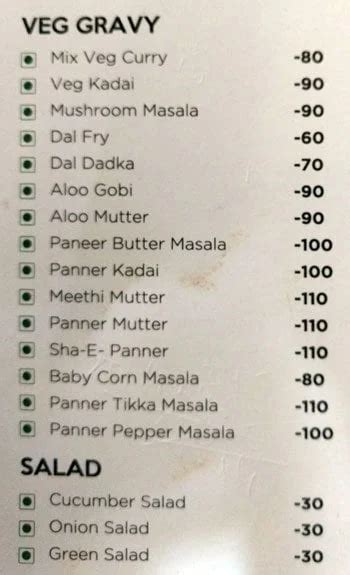 Menu of Sha-e-Darbar, HMT Layout, Bangalore | March 2023