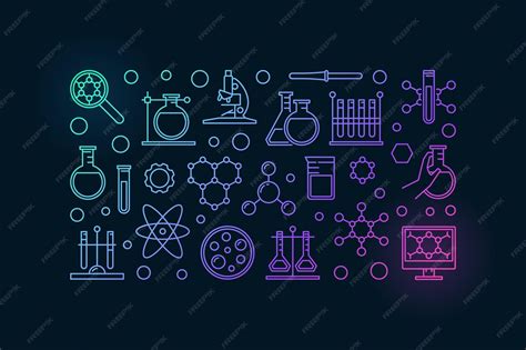 Chemielabor Vektor farbige moderne Illustration oder Banner | Premium ...