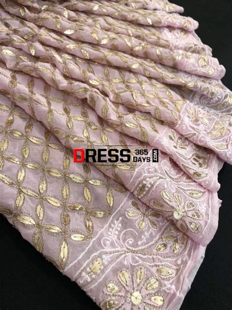 Masterpiece Oyster Pink Gota Patti Chikankari Saree – Dress365days