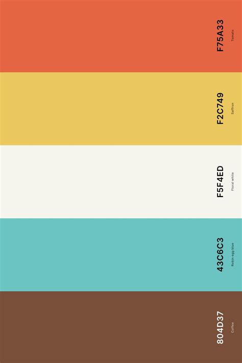10. Retro Vintage Color Palette Color Palette with Coffee (Hex #804D37 ...