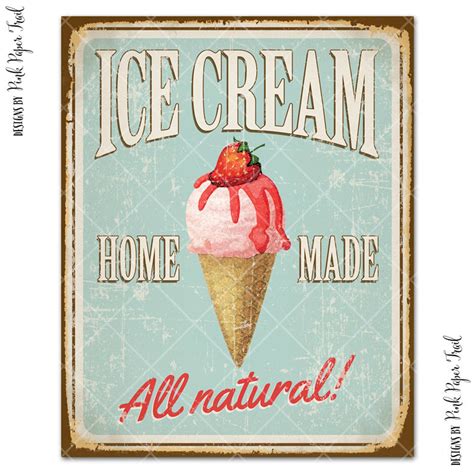 Vintage Ice Cream Sign Party Decor Ice Cream Social Ice - Etsy