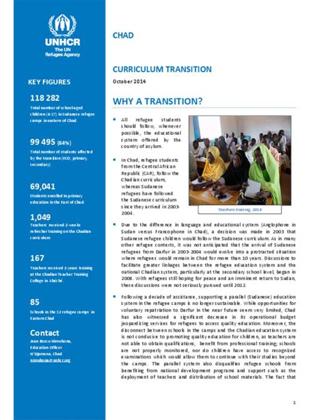 Document - Chad: UNHCR Chad - Transition of Curriculum - Eastern Chad ...