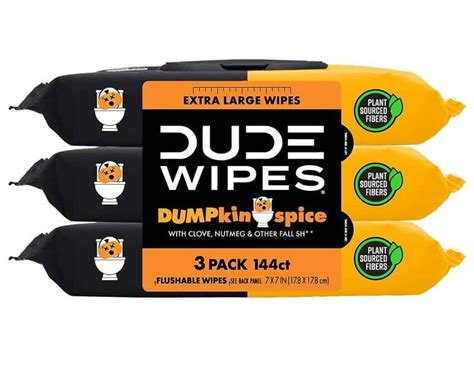 Fall-Scented Flushable Wipes : DUDE Wipes DUMPkin Spice Flushable Wipes