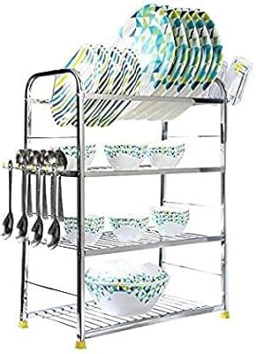 Buy WINSTAR Stainless Steel 4 Shelf Wall Mount Kitchen Utensils Rack ...