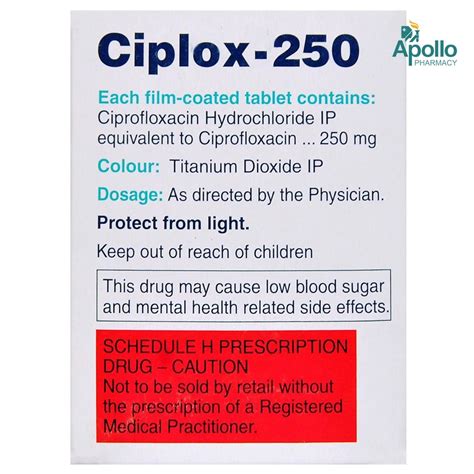 Ciplox-250 Tablet | Uses, Side Effects, Price | Apollo Pharmacy