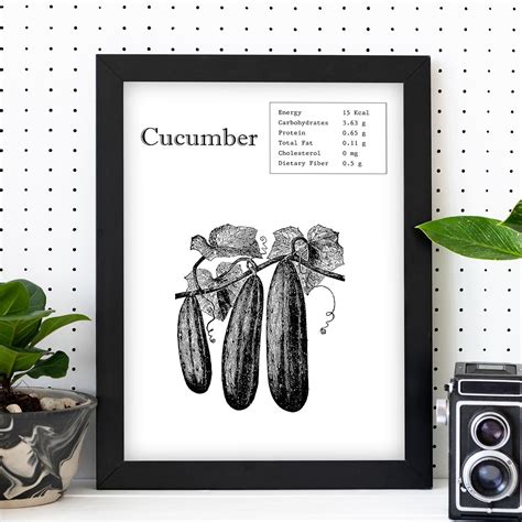 Poster De Cucumber. Láminas De Frutas Y Verduras En Ingles. Sin Marco ...
