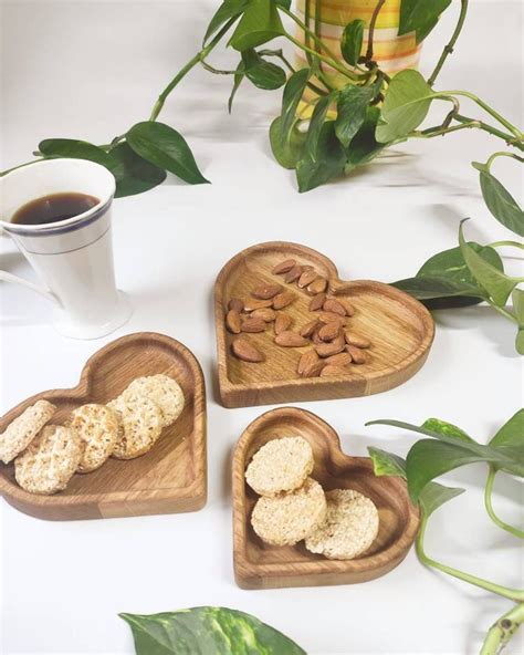 Wooden Snack Plate, Heart Shaped Trays, Sensory Sorting Tray, Jewelry Tray, Table Decor Wedding ...