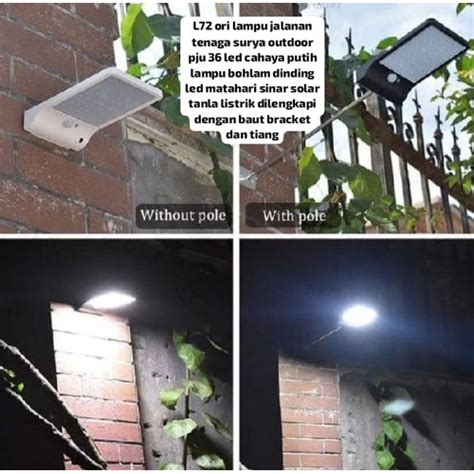 Jual L72 ORI LAMPU JALAN TENAGA SURYA OUTDOOR PJU 36 LED CAHAYA PUTIH ...