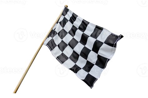 AI generated Black and white checkered flag with wooden stick on a ...