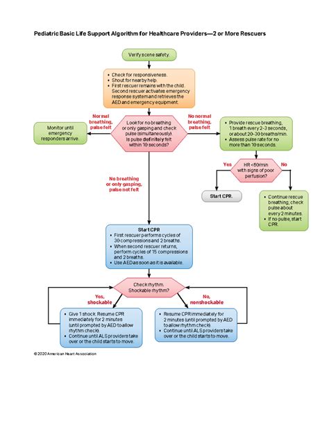 Algorithm-BLS Ped 2 Rescuers - Start CPR. Provide rescue breathing, 1 ...