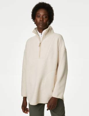 Borg Half Zip Funnel Neck Fleece