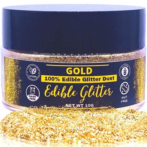 BULK-10G Edible Glitter and Gold Dust for Drinks and Cake Decorating ...