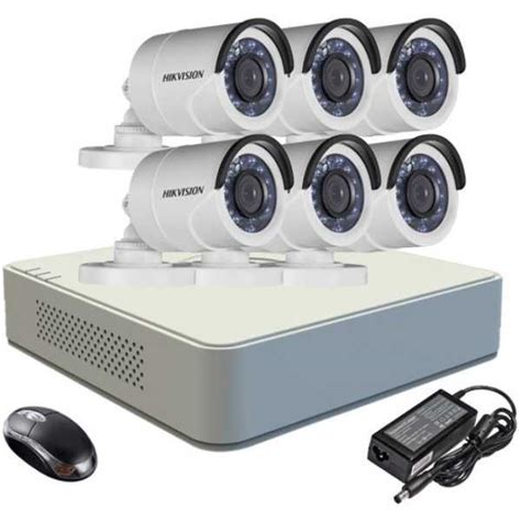 Hikvision DS-7108HGHI-F1 Mini 8CH Dvr, 6(DS-2CE16COT-IR) Bullet Camera ...