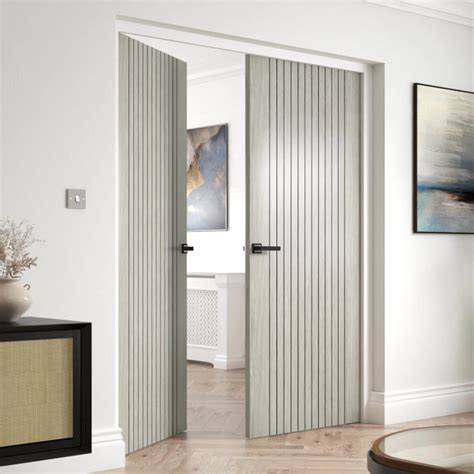 Aria Grey Fluted Fire Door – Emerald Doors