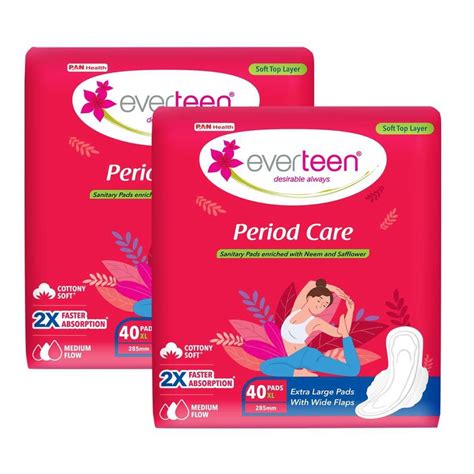Buy everteen sanitary pads XL 40 for Women, Enriched with Neem and ...