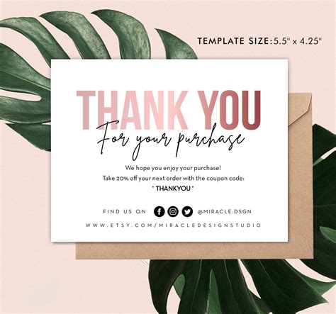 Bakery Business Thank You Card Diy Editable Template Thank You Card P