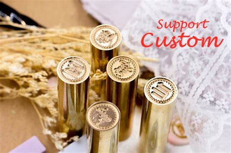 Mini Round Brass Wax Seal Stamp, Custom Wax Seal Stamp Kit ...