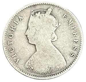 1896 Silver Half Rupee Victoria Empress British India Coin : Amazon.in ...
