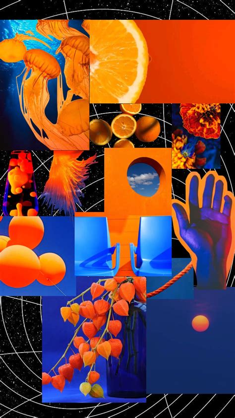 Orange & Blue Aesthetic Collage