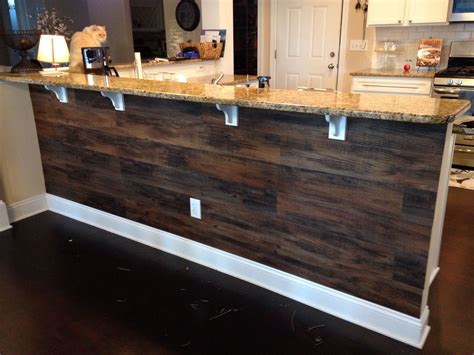 Peel and Stick Wood Flooring for Stylish Kitchen Bar