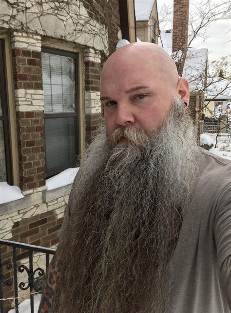bald long hair beard - Rebecka Laws
