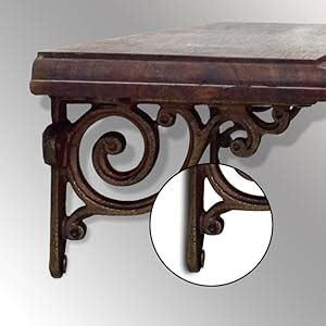 CASADECOR Decorative Wood Antique Bronze Wall Shelf Bracket Ornate ...