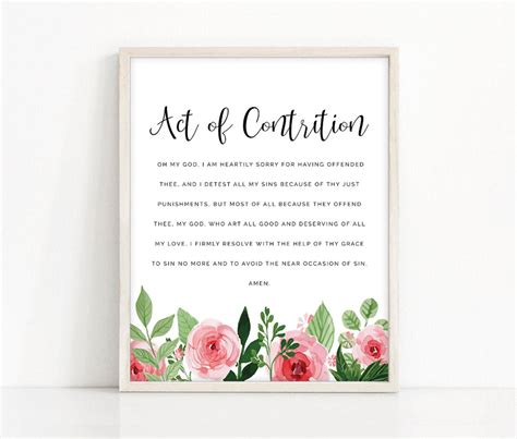Act of Contrition Printable, Confession Prayer, Catholic Art, Catholic ...