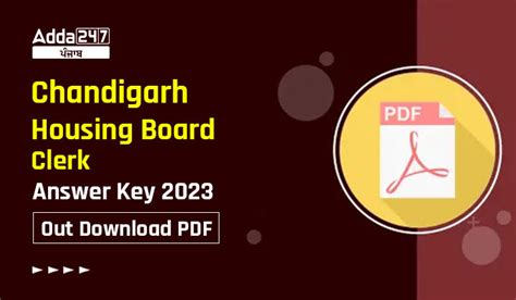 Chandigarh Housing Board Clerk Answer Key 2023 Out Download PDF