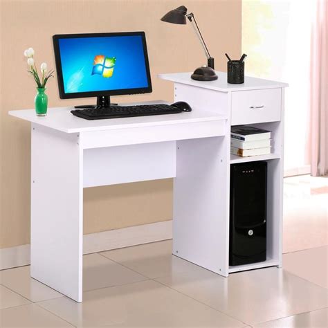 Small White Computer Desk 的图像结果