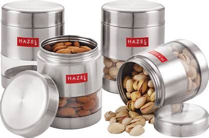 HAZEL Steel Grocery Container - 400 ml Price in India - Buy HAZEL Steel ...