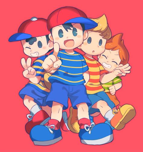 ness, lucas, claus, and ninten (mother and 3 more) drawn by satokichi ...