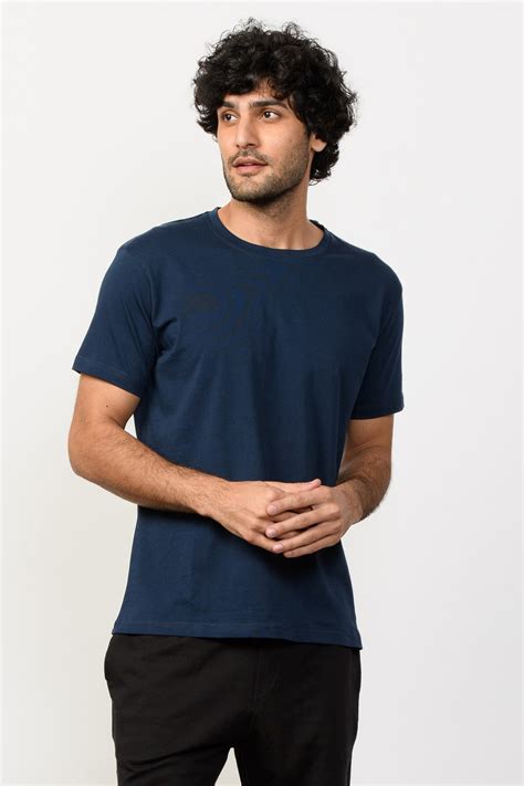 Buy The Pima Crew Carbon Deep Sea Blue Men's T-shirt