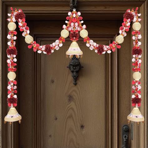 Daedal crafters Jumka Doorway Flower toran/Hanging Off White for Main ...
