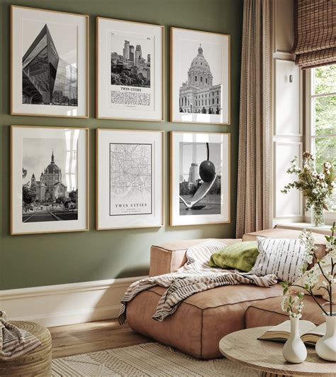 Twin Cities City Prints, Twin Cities Black and White Prints Set of 6 ...