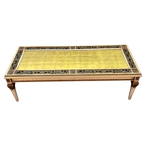 1960s Carved Floral Wood Gold Leaf Coffee Table For Sale at 1stDibs