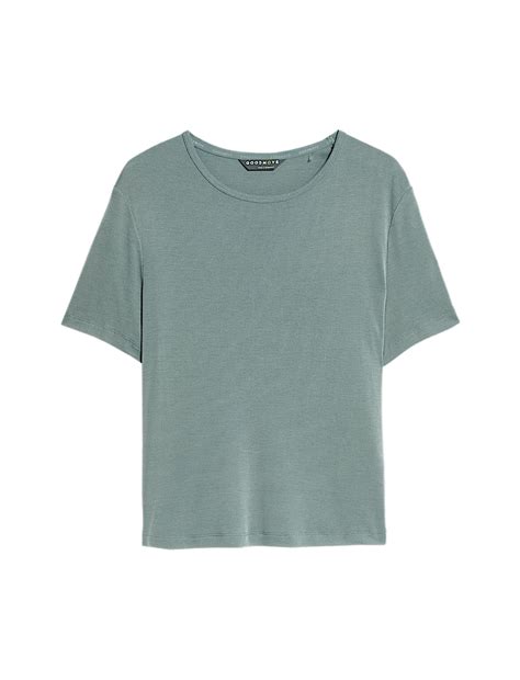Buy Modal Rich Rib Round Neck Boxy T-Shirt at Marks & Spencer