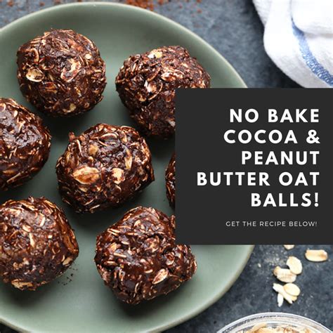 NO BAKE COCOA & PEANUT BUTTER OAT BALLS - Dietwise