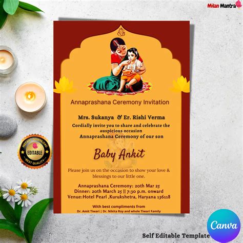 Buy Annaprashan Card Annaprashan Invitation Card Annaprashan Card ...