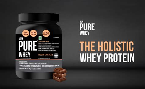 BON PURE WHEY 500G,14 Servings In Pack Of 1The Holistic Whey Protein ...