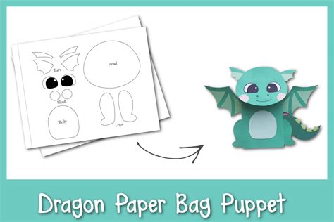 Printable Dragon Paper Bag Puppet Template - Printable Templates Online ...