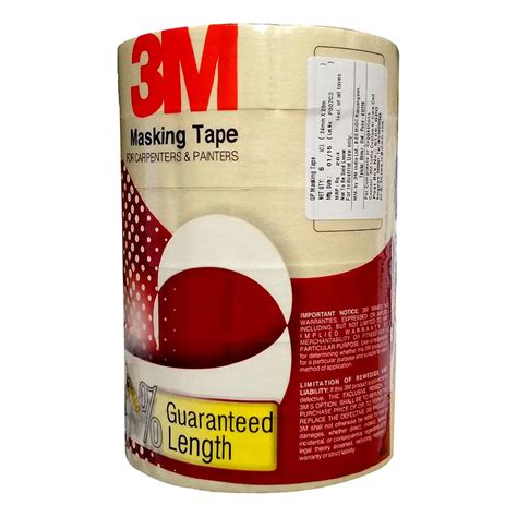 3M Masking Tape for Carpenters & Painters 1 Tube : 6 Rolls of 24mm X 2