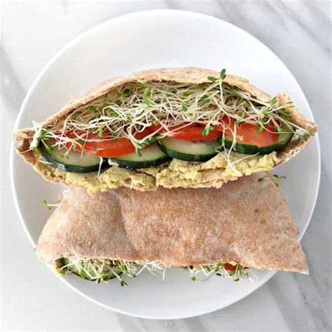 Veggie Pita Sandwiches with Avocado Hummus - Your Choice Nutrition