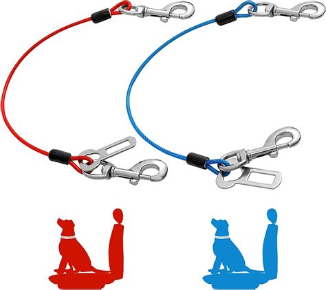 Mi Metty Dog Car Harnesses.Dog Car Seatbelt Made of Coated Wire Rope Safety Restraint No-Chew ...